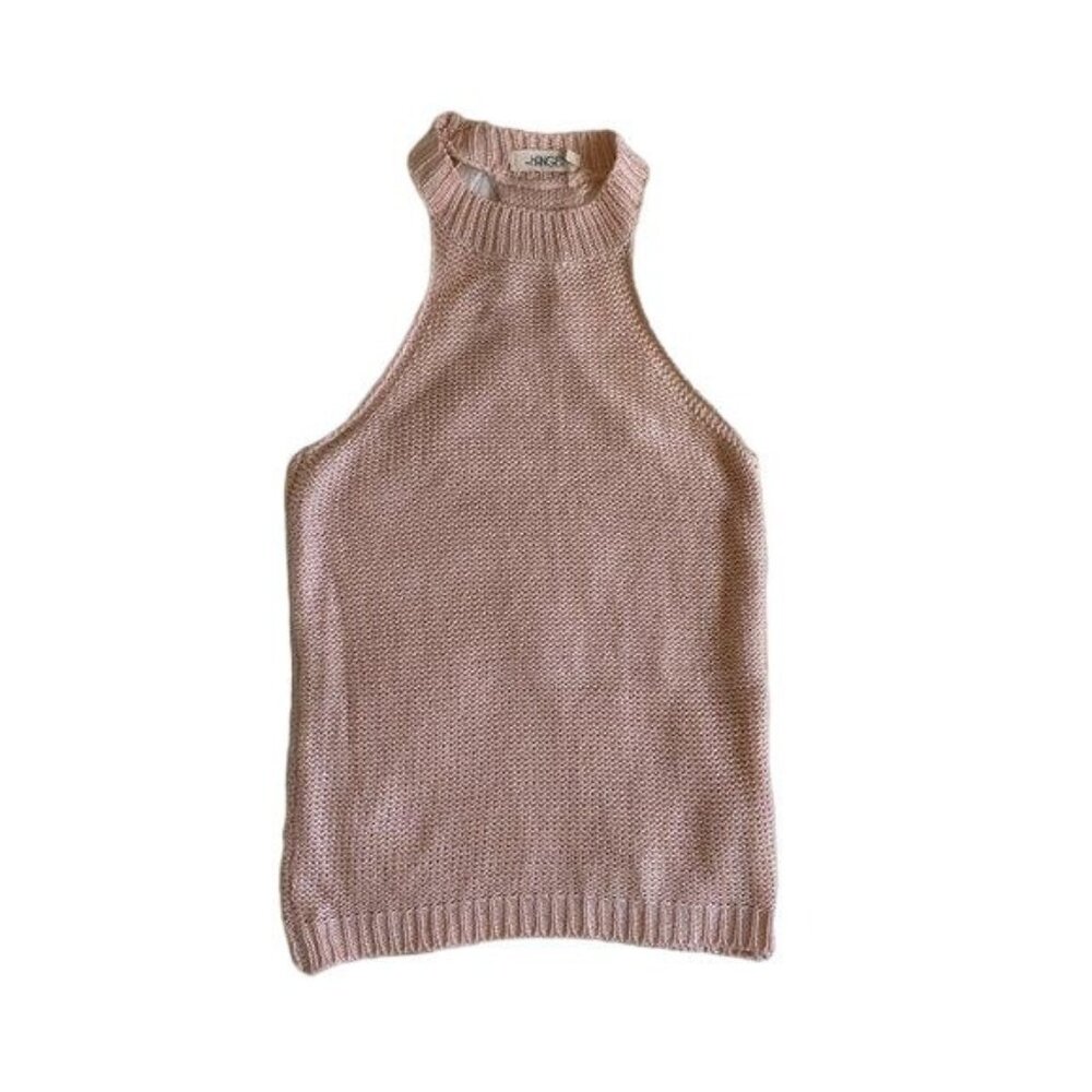 The Hanger Pink Knit Halter Top Racerback Junior M